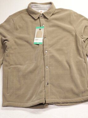 Copper & Oak Men's S Corduroy Shirt Jacket Brown Snap Front Stretch Size XLarge